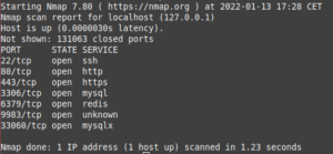 nmap puertos abiertos locales y remotos